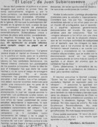 El laico", de Juan Subercaseaux El laico", de Juan Subercaseaux