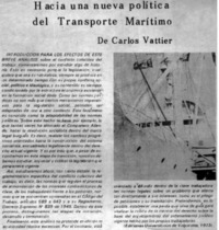 Hacia una nueva política del transporte marítimo. Hacia una nueva política del transporte marítimo.