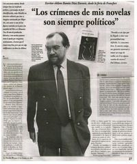 Los crímenes de mis novelas son siempre políticos Los crímenes de mis novelas son siempre políticos