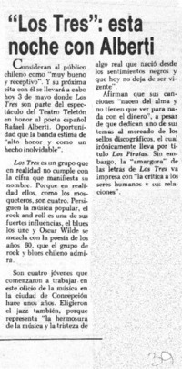 Los Tres", esta noche con Alberti. Los Tres", esta noche con Alberti.