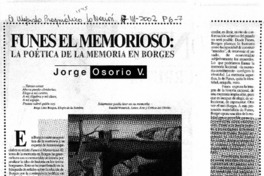 Funes el memorioso: la poética de la memoria en Borges Funes el memorioso: la poética de la memoria en Borges