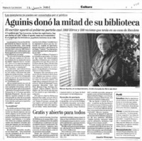 Aguinis donó la mitad de su biblioteca Aguinis donó la mitad de su biblioteca
