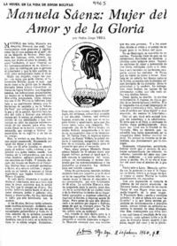 Manuela Sáenz : mujer del amor y de la gloria La mujer, en la vida de Simon Bolívar Manuela Sáenz : mujer del amor y de la gloria La mujer, en la vida de Simon Bolívar