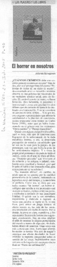 El horror en nosotros El horror en nosotros