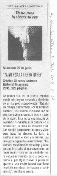 Ya no pisa la tierra tu rey Ya no pisa la tierra tu rey