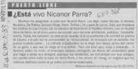¿Está vivo Nicanor Parra? ¿Está vivo Nicanor Parra?
