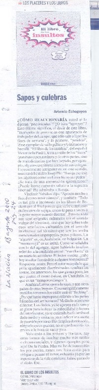 Sapos y culebras Sapos y culebras