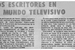 Los escritores en el mundo televisivo. Los escritores en el mundo televisivo.