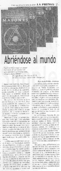 Abriéndose al mundo Abriéndose al mundo