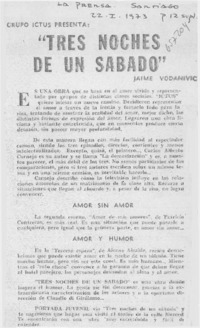 "Tres noches de un sábado" "Tres noches de un sábado"