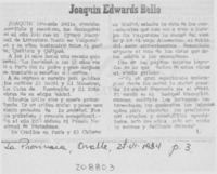 Joaquín Edwards Bello Joaquín Edwards Bello