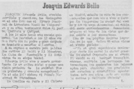 Joaquín Edwards Bello Joaquín Edwards Bello