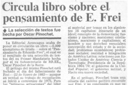 Circula libro sobre el pensamiento de E. Frei. Circula libro sobre el pensamiento de E. Frei.