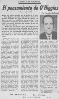 El pensamiento de O'Higgins El pensamiento de O'Higgins