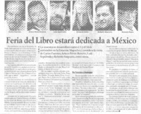 Feria del libro estará dedicada a México Feria del libro estará dedicada a México