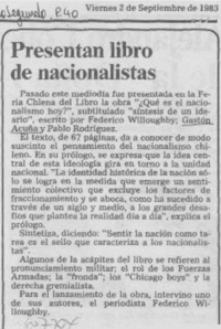 Presentan libro de nacionalistas. Presentan libro de nacionalistas.