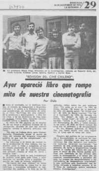 Ayer apareció libro que rompe mito de nuestra cinematografía Ayer apareció libro que rompe mito de nuestra cinematografía