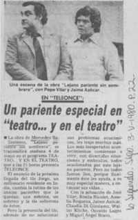 Un Pariente especial en "teatro... y en el teatro". Un Pariente especial en "teatro... y en el teatro".