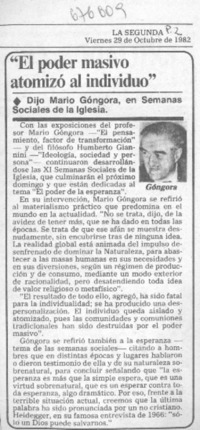 El poder masivo atomizó al individuo. El poder masivo atomizó al individuo.