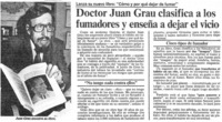 Doctor Juan Grau clasifica a los fumadores y enseña a dejar el vicio. Doctor Juan Grau clasifica a los fumadores y enseña a dejar el vicio.