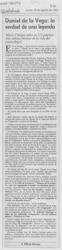 Daniel de la Vega, la verdad de una leyenda Daniel de la Vega, la verdad de una leyenda