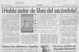 Habla autor de libro del escándalo! Habla autor de libro del escándalo!