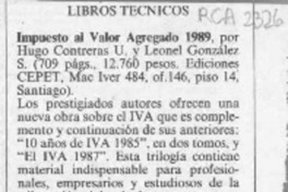 Impuesto al valor agregado 1989 Impuesto al valor agregado 1989