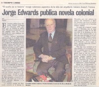 Jorge Edwards publica novela colonial Jorge Edwards publica novela colonial