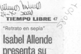 Isabel Allende presenta su nueva novela Isabel Allende presenta su nueva novela