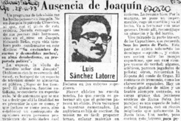 Ausencia de Joaquín Ausencia de Joaquín