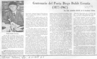 Centenario del poeta Diego Dublé Urrutia (1877-1967) Centenario del poeta Diego Dublé Urrutia (1877-1967)