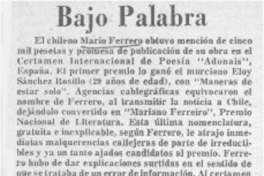 Bajo palabra. Bajo palabra.