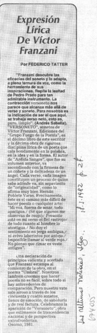 Expresión lírica de Víctor Franzani Expresión lírica de Víctor Franzani