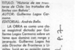 Historia de las fronteras de Chile" Historia de las fronteras de Chile"