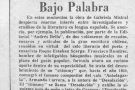 Bajo palabra. Bajo palabra.