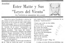 Ester Matte y sus "Leyes del viento" Ester Matte y sus "Leyes del viento"
