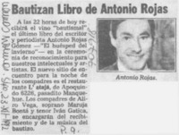 Bautizan libro de Antonio Rojas. Bautizan libro de Antonio Rojas.
