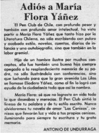 Adiós a María Flora Yañez Adiós a María Flora Yañez