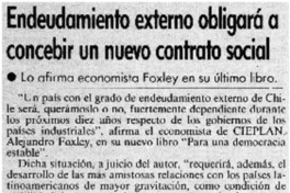 Endeudamiento extermo obligará a concebir un nuevo contrato social. Endeudamiento extermo obligará a concebir un nuevo contrato social.