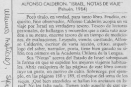 Alfonso Calderón, "Israel, notas de viaje" Alfonso Calderón, "Israel, notas de viaje"