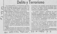 Delito y terrorismo Delito y terrorismo