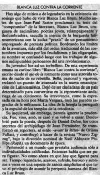 Blanca Luz contra la corriente. Blanca Luz contra la corriente.