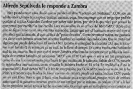 Alfredo Sépulveda le responde a Zambra Alfredo Sépulveda le responde a Zambra