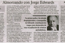 Almorzando con Jorge Edwards Almorzando con Jorge Edwards