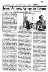 Isaac Asimov, testigo del futuro Isaac Asimov, testigo del futuro