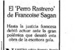 El Perro rastrero de Françoise Sagan El Perro rastrero de Françoise Sagan