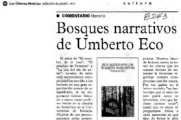 Bosques narrativos de Umberto Eco. Bosques narrativos de Umberto Eco.