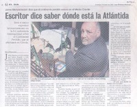 Escritor dice saber donde está la Atlántida (entrevistas) Escritor dice saber donde está la Atlántida (entrevistas)