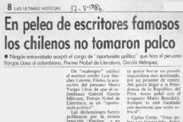 En pelea de escritores famosos los chilenos no tomaron palco En pelea de escritores famosos los chilenos no tomaron palco