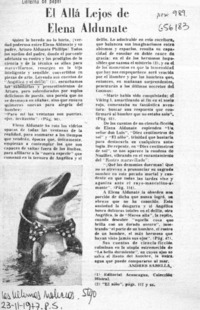El allá lejos de Elena Aldunate El allá lejos de Elena Aldunate